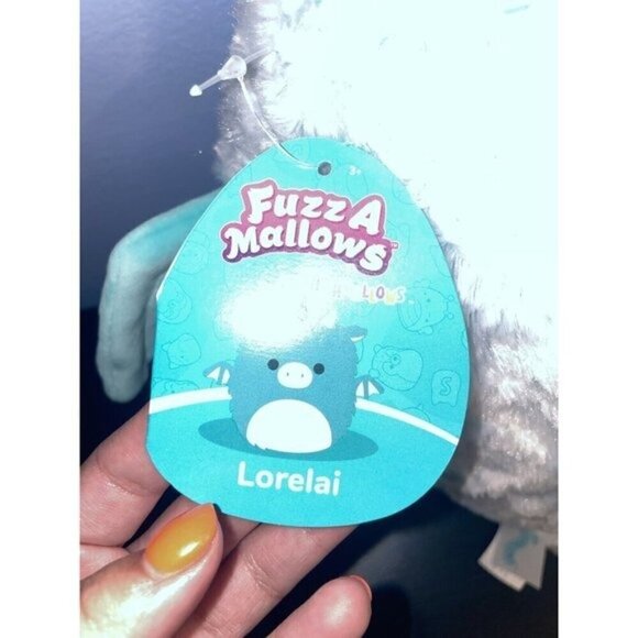 NWT SQUISHMALLOWS Fuzz A Mallow 12" Blue Lorelai the Dragon PLUSH Toy - Picture 4 of 4